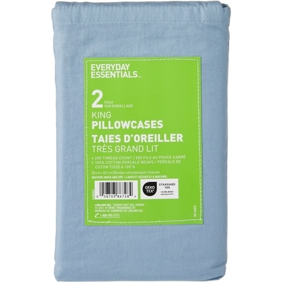 Everyday Essentials King Percale Pillowcases 2 Piece Set 1 ea, $10.00/1ea