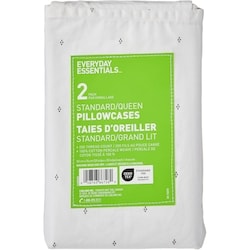 Everyday Essentials Ensemble de taies d’oreiller 2 pièces en percale pour grand lit 1 ea, 6,00 $/1ch
