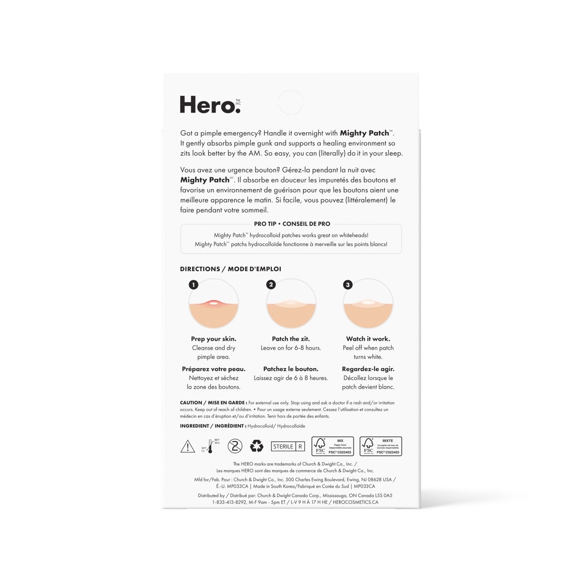 Hero Mighty Patch Hydrocolloid Patches Original 60 ea, $0.55/1ea