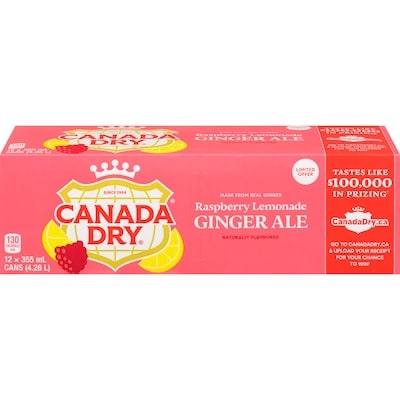 Canada Dry Raspberry Lemonade Ginger Ale 12x355.0 ml, $0.19/100ml