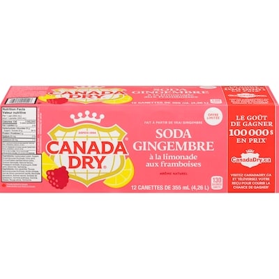 Canada Dry Soda gingembre à la limonade aux framboises 12x355.0 ml, 0,19 $/100ml