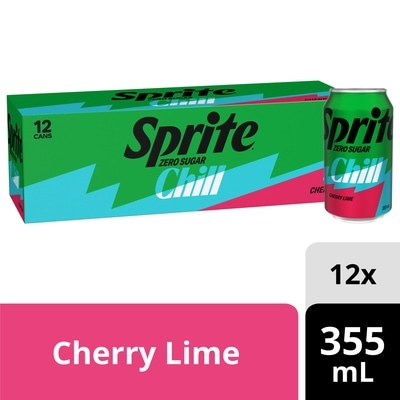 Sprite Lemon Lime Soda Zero Sugar Sugar Chill Fridge Pack Cans 12x355.0 ml, $0.21/100ml