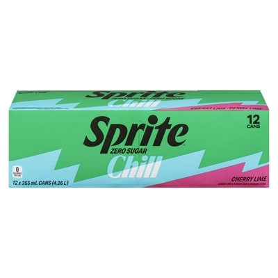 Sprite Zero Sugar Lemon-Lime & Cherry Lime Flavoured Soda 12x355.0 ml, $0.21/100ml