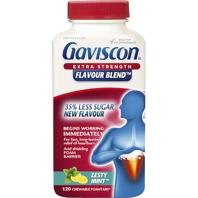 Gaviscon Gaviscon Extra Strength Flavour Blendtm Zesty Minttm Tablet 120 ea, $0.30/1ea