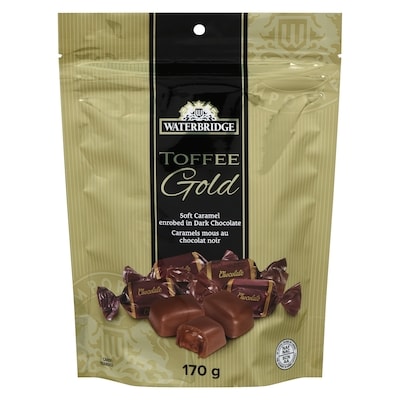 Waterbridge Toffee Gold Candy Soft Caramel Enrobed In Dark Chocolate 170 g, $2.64/100g