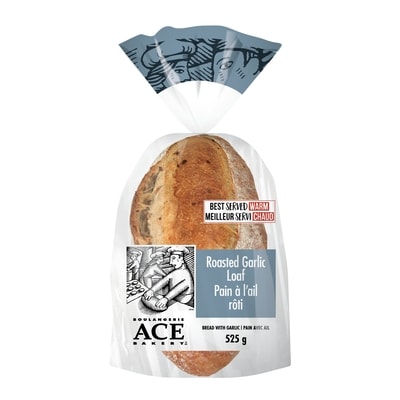 Boulangerie ACE Ovale à l’ail rôti 525 g, 1,14 $/100g