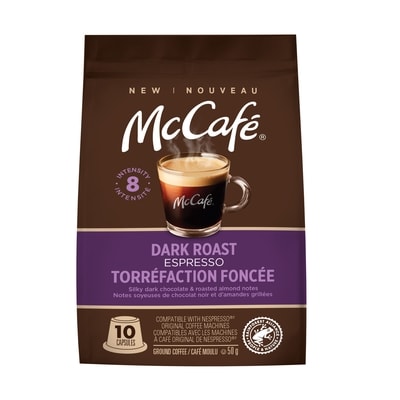 McCafe Espresso Dark Roast Coffee Capsules, Nespresso Original Line Compatible Capsules, 10 Count 10 ea, $1.15/1ea