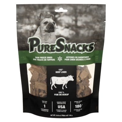 PureSnacks Gâterie pour chien foie de boeuf séché à froid 198 g, 11,11 $/100g