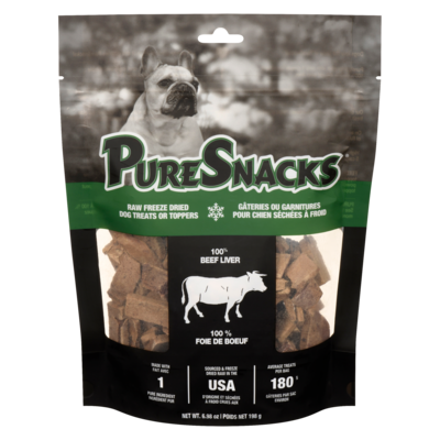 PureSnacks Gâterie pour chien foie de boeuf séché à froid 198 g, 11,11 $/100g