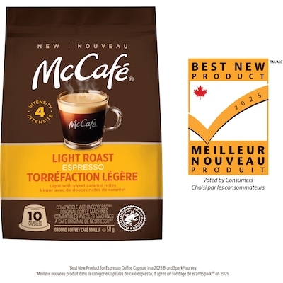 McCafé Capsules de café espresso torréfaction légère, capsules compatibles avec la gamme Original de Nespresso, 10 unités 10 ea, 1,20 $/1ch