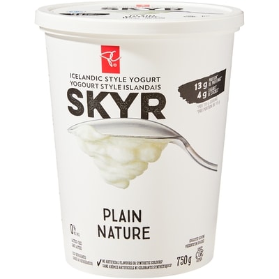 President's Choice Icelandic Style Skyr Plain Yogurt  750 g, $0.80/100g