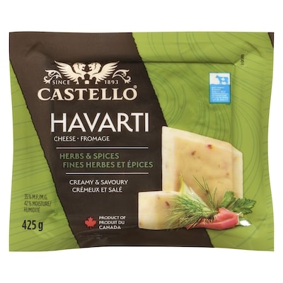 Castello Havarti fromage fines herbes et épices 35 % m.g. 425 g, 2,94 $/100g