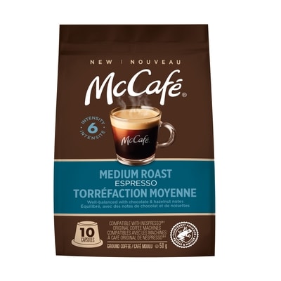 McCafe Espresso Medium Roast Coffee Capsules, Nespresso Original Line Compatible Capsules, 10 Count 10 ea, $1.15/1ea