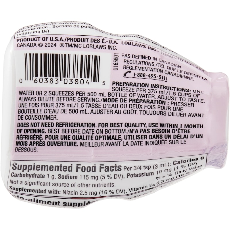 Cherry Flavoured Liquid Water Enhancer with Niacin and Vitamin B6 for Energy Metabolism