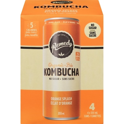 Remedy Kombucha bio éclat d'orange 4x355.0 ml, 0,63 $/100ml