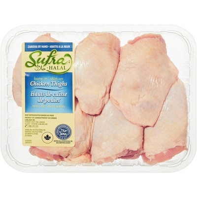 Sufra Halal Bone in Skin on Chicken Thighs 840 g, $1.07/100g