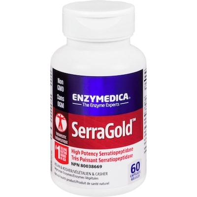 Enzymedica Serragold High Potency Serratiopeptidase 60 ea, $0.72/1ea