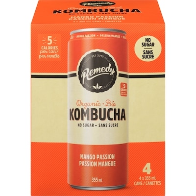 Remedy Kombucha Organic Mango Passion 4x355.0 ml, $0.49/100ml
