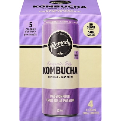 Remedy Kombucha Organic Passionfruit 4x355.0 ml, $0.63/100ml