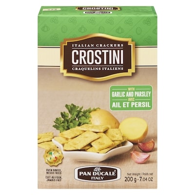 Pane Ducale Crostini craquelins italiens avec ail et persil 200 g, 1,65 $/100g