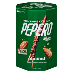 Lotte Pepero - Cookie Sticks Family Pack - Almond 128 g, $5.07/100g