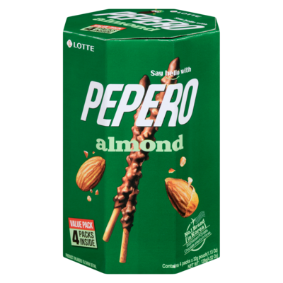 Lotte Pepero - Cookie Sticks Family Pack - Almond 128 g, $5.06/100g