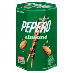 Lotte Pepero - Pack familial de bâtonnets aux amandes 128 g, 5,06 $/100g