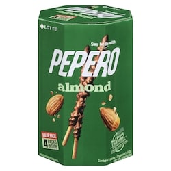 Lotte Pepero - Pack familial de bâtonnets aux amandes 128 g, 4,68 $/100g