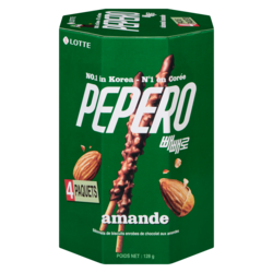 Lotte Pepero - Pack familial de bâtonnets aux amandes 128 g, 5,07 $/100g