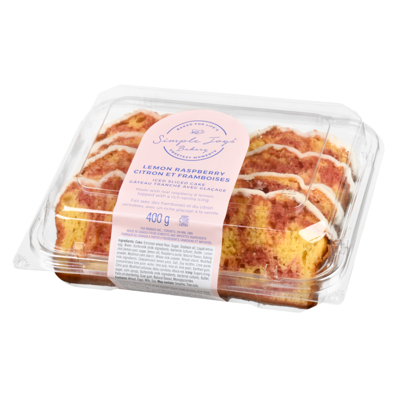 Iced Sliced Cake Lemon Raspberry