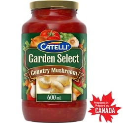 Catelli Sauce pour pâtes sélection du jardin champignons campagnards 600 ml, 0,33 $/100ml