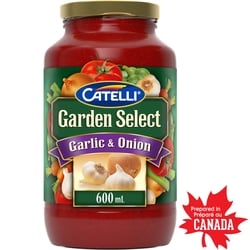 Catelli Garden Select Garlic & Onion Pasta Sauce 600 ml, $0.45/100ml