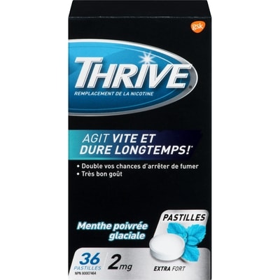 Thrive Pastilles remplacement de la nicotine 2 mg menthe poivrée glaciale extra fort 1 ea, 20,99 $/1ch