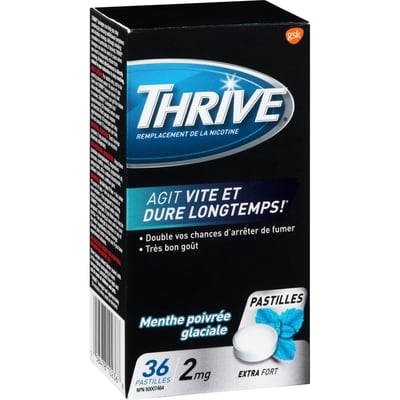 Pastilles remplacement de la nicotine 2 mg menthe poivrée glaciale extra fort