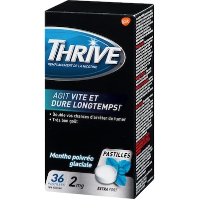 Pastilles remplacement de la nicotine 2 mg menthe poivrée glaciale extra fort
