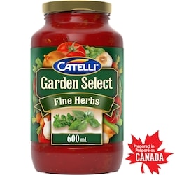 Catelli Sauce pour pâtes Sélection du Jardin fines herbes 600 ml, 0,33 $/100ml