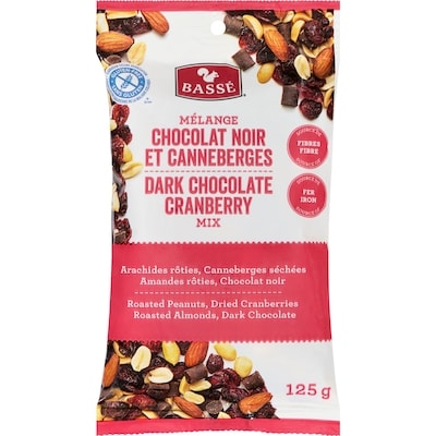 Basse Dark Chocolate Cranberry Mix 125 g, $2.00/100g