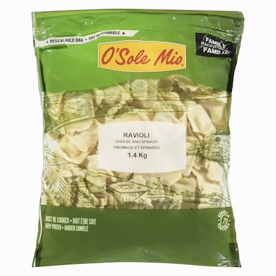 O’Sole Mio Ravioli fromage et épinards format familial 1.4 kg, 0,71 $/100g