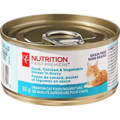 President's Choice Nutrition First Duck, Chicken, and Vegetable Dinner in Gravy Premium Cat Food 85 g, $1.40/100g