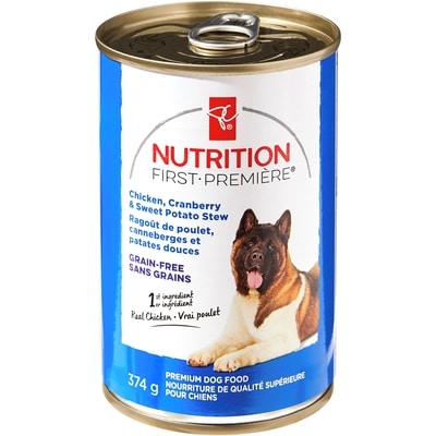 le Choix du Président Nutrition première, ragoût de poulet, canneberges et patates douces, nourriture de qualité supérieure pour chiens 374 g, 0,80 $/100g