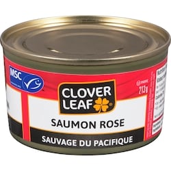 Clover Leaf Saumon rose sauvage du pacifique 213 g, 1,88 $/100g