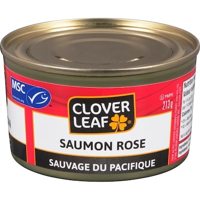 Clover Leaf Saumon rose sauvage du pacifique 213 g, 2,34 $/100g