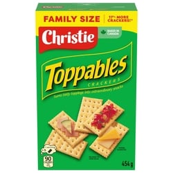 Christie Toppables Crackers, Eat on its own or topped, Buttery tasting, flaky, melt in your mouth crackers 454 g, $1.21/100g