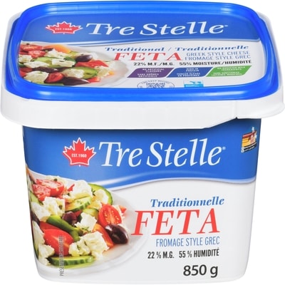 Tre Stelle Fromage style grec traditionnelle feta 850 g, 2,24 $/100g