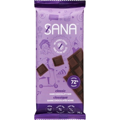 Sana Dark Chocolaty Bar Classic 75 g, $6.65/100g