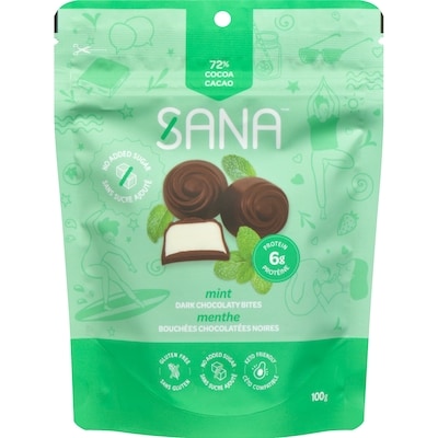 Sana Dark Chocolaty Bites Mint 100 g, $6.49/100g
