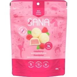 Sana Bouchées chocolatées blanches framboise 100 g, 7,00 $/100g