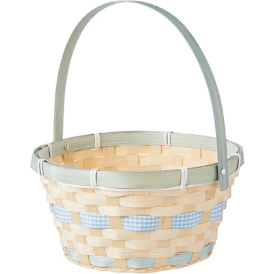 null Round Bamboo Spring Basket - Blue 1 ea, $3.00/1ea