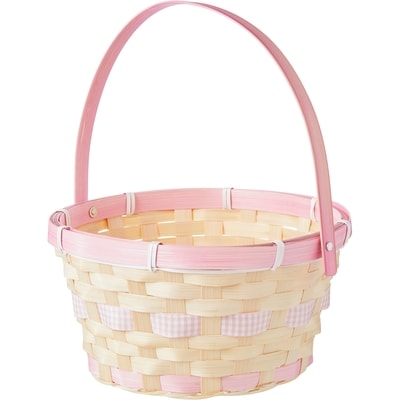 null Round Bamboo Spring Basket - Pink 1 ea, $3.00/1ea