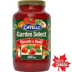 Catelli Garden Select Tomato & Basil Pasta Sauce 600 ml, $0.45/100ml
